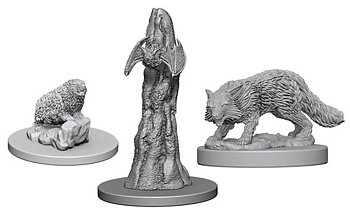 Pathfinder Battles Deep Cuts Minis: Familiars (Fox, Bat, & Badger)