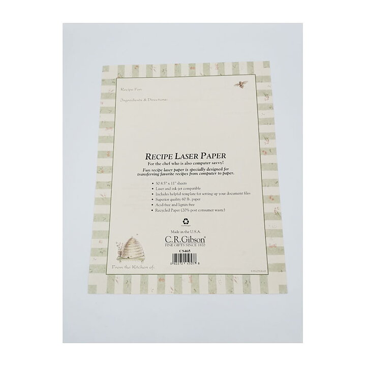 Recipe Laser Paper