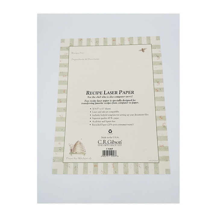 Recipe Laser Paper