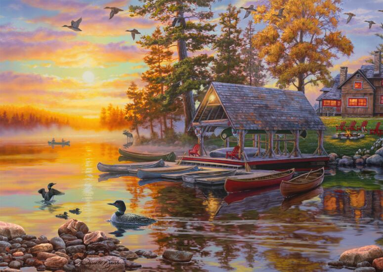 Boathouse with canoes , 1000 Bitar, Schmidt