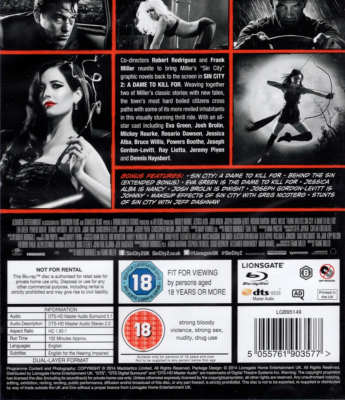 Sin City 2 - A Dame to Kill For (ej svensk text) (Blu-ray) - 2