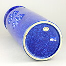Britt-Louise Sundell (Kuli 1959) Blue Cylinder Vase with Bead Circular Relief 35 cm