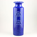 Britt-Louise Sundell (Kuli 1959) Blue Cylinder Vase with Bead Circular Relief 35 cm