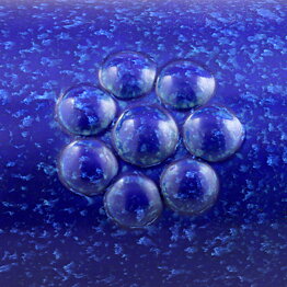 Britt-Louise Sundell (Kuli 1959) Blue Cylinder Vase with Bead Circular Relief 35 cm