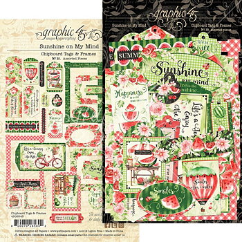 Graphic45 - Die-Cut Assortment - Sunshine On My Mind - Tags & Frames