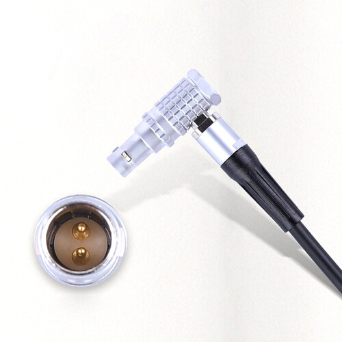 D-tap to 2-pin Angle Lemo Female DC Coiled  Power Cable 50-150cm For Teradek ,z-cam - 2