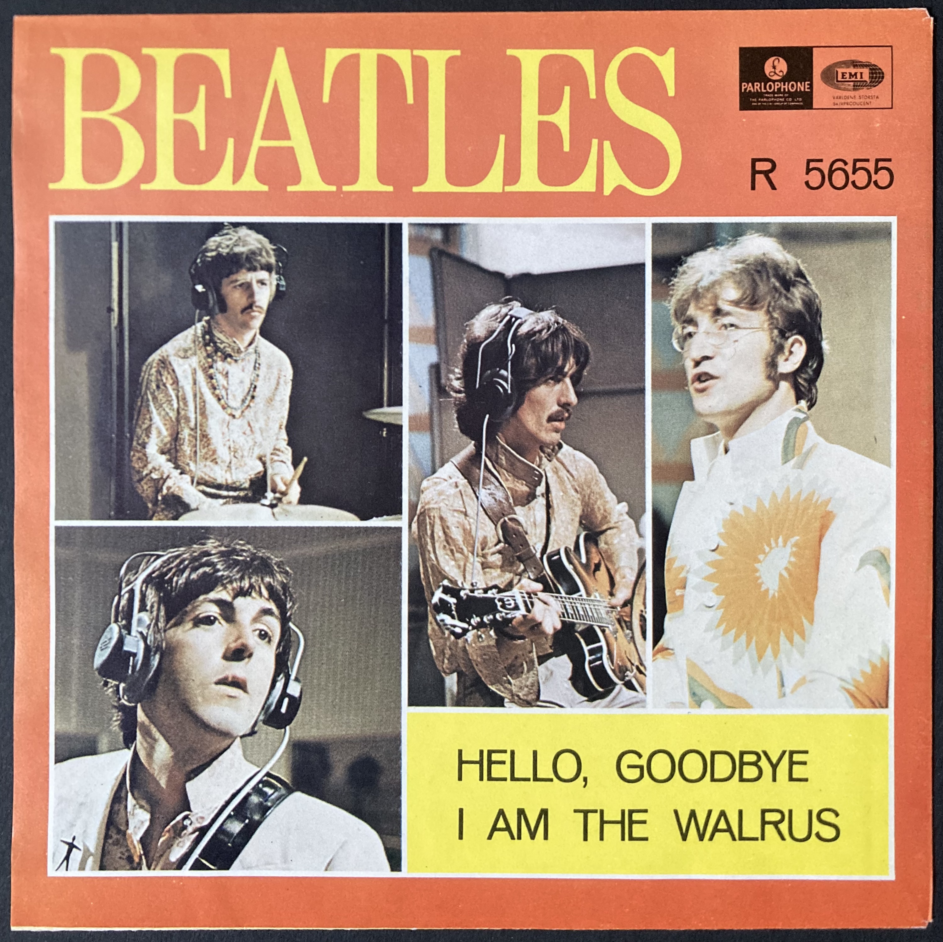 BEATLES - Hello goodbye Swe/UK DECCA 7" 1967 PS - 2
