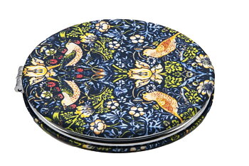 Rund lommespejl, stofbeklædt, William Morris, Borddisplay med 48 stk.