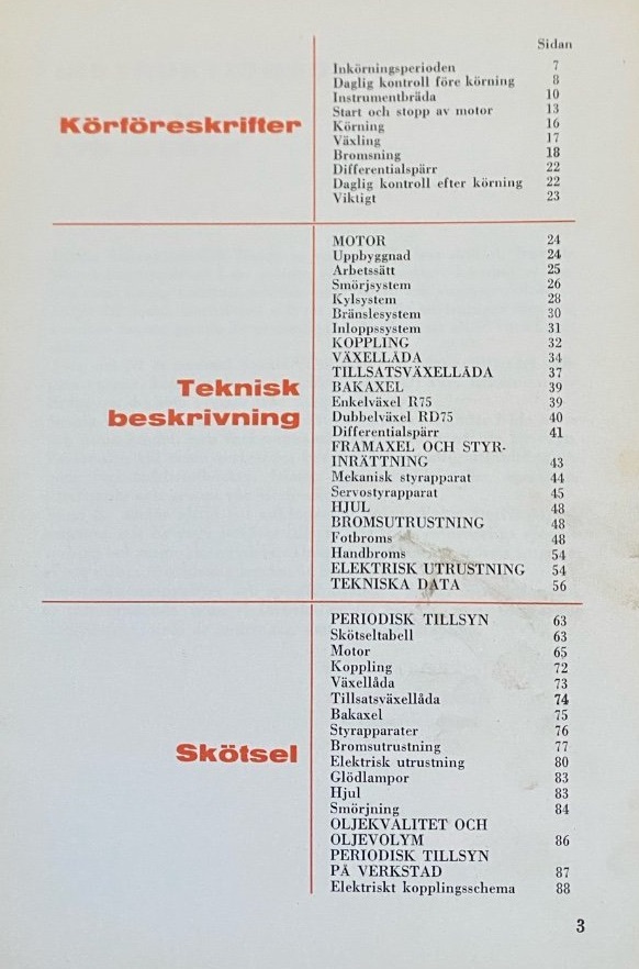 1961 Scania-Vabis L 75, LS 75 Lastvagnar Instruktionsbok - 2