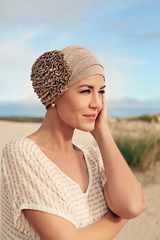 Turban i festlig linnemix från Christine Headwear