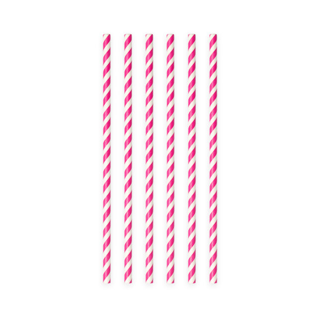 Sugrör - Rosa & vit (20-pack)