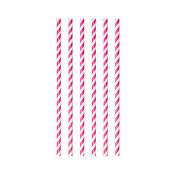 Sugrör - Rosa & vit (20-pack)