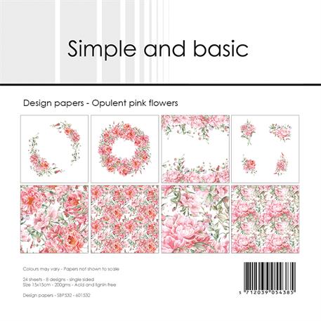 Simple and Basic Design 6x6  -Opulent Pink Flowers