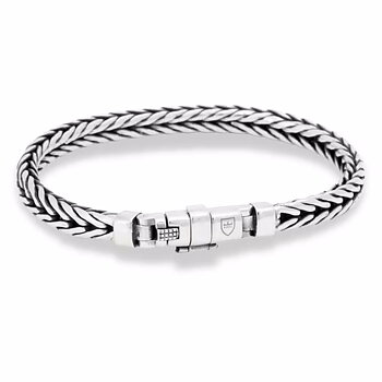 Nobel armband oxiderad rävsvanslänk silver