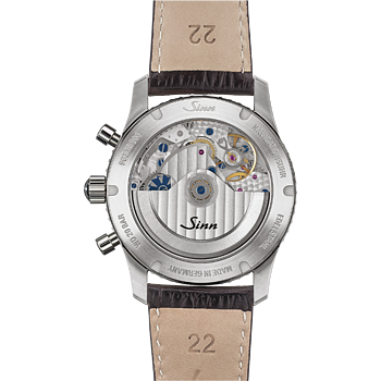 903.091  Sinn 903 St B E II mocha färgat kalvskinsläderband med alligator prägling 