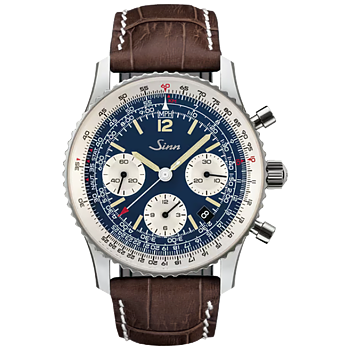 903.091  Sinn 903 St B E II mocha färgat kalvskinsläderband med alligator prägling 