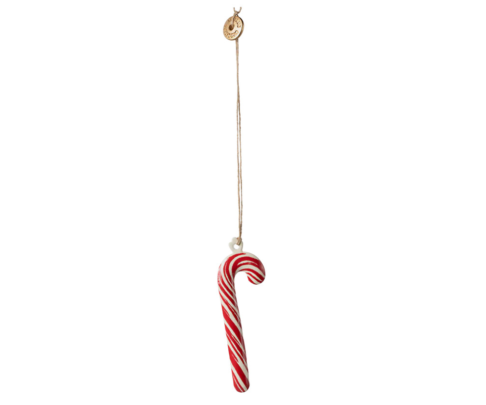 METAL ORNAMENT SUGAR CANE RED STRIPE