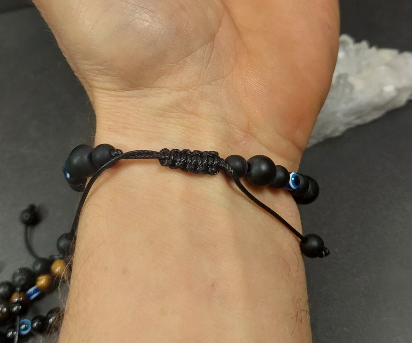 Nazar - Skyddande Ögat Armband med 6/8mm Stenpärlor - 3