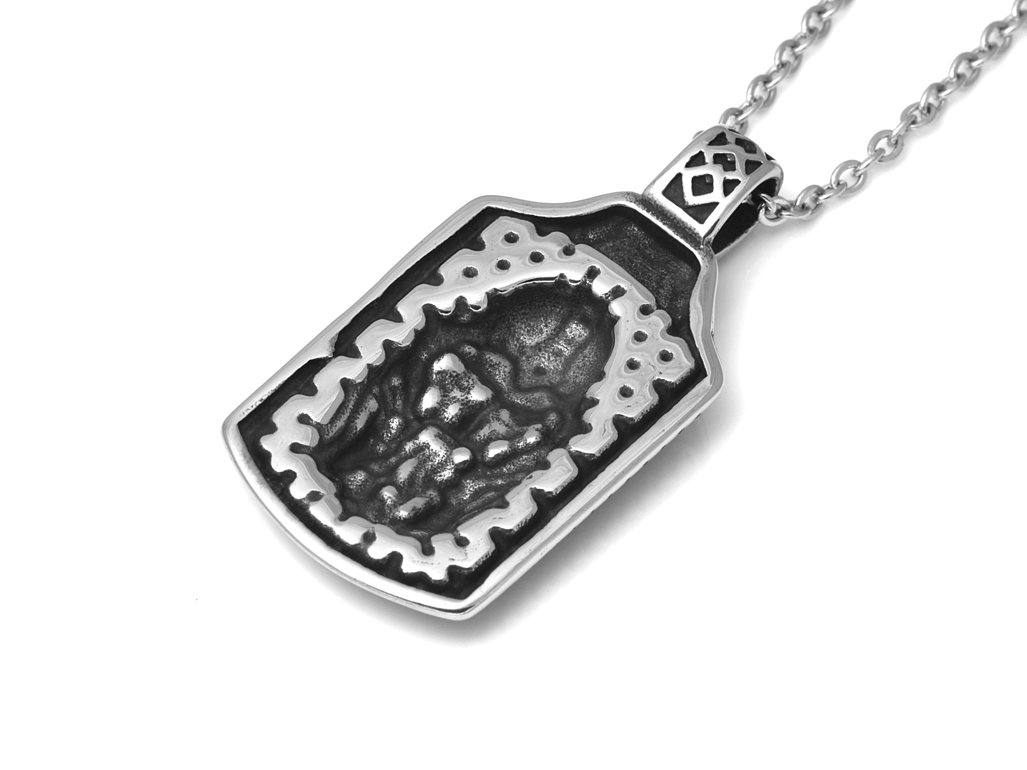 Viking Halsband i Rostfritt Stål, Nordisk Mytologi Hänge, Asatro Accessoar, Vikingasmycke - 3