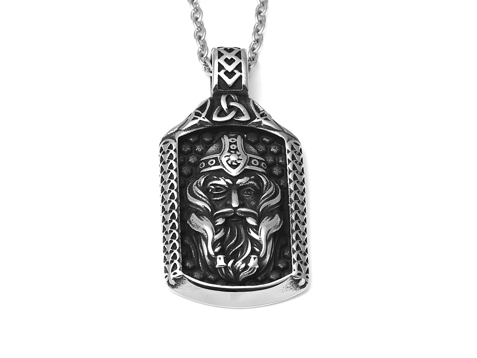 Viking Halsband i Rostfritt Stål, Nordisk Mytologi Hänge, Asatro Accessoar, Vikingasmycke - 2