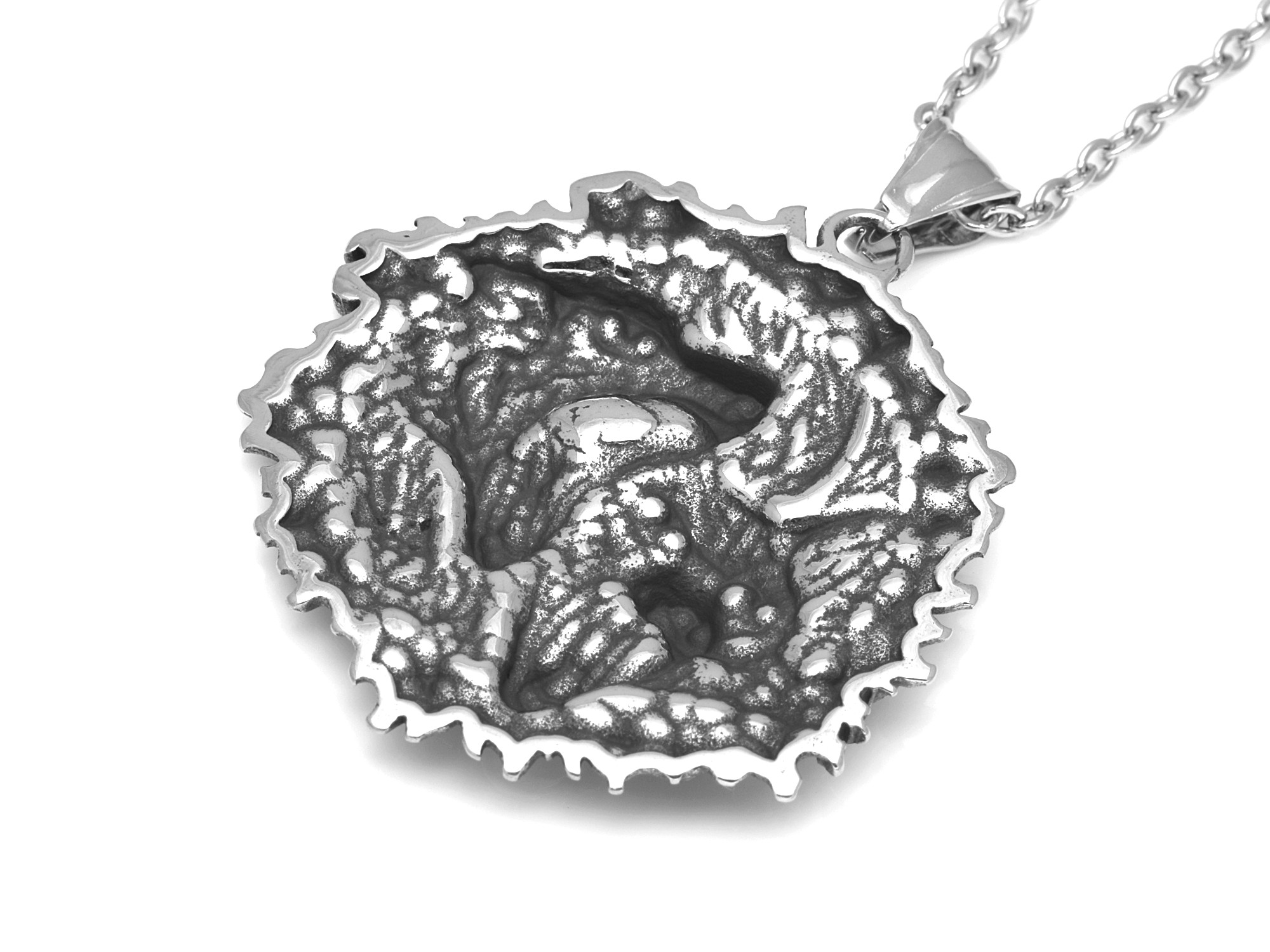 Gere och Freke Halsband i Rostfritt Stål, Asatro Vargar Hänge, Nordisk Mytologi Accessoar, Viking Smycke - 3