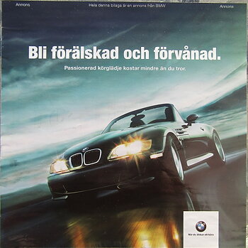 2000 BMW Bli förälskad och förvånad, broschyr