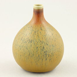 Carl-Harry Stålhane (1967) Unique Yellow Swelling Vase 10 cm