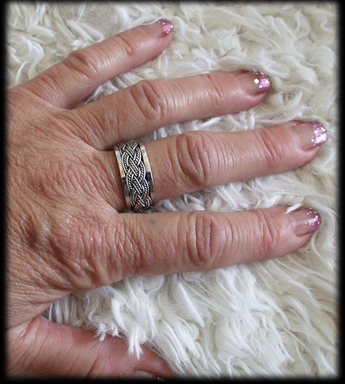 10 mm. Flätad Spinner ring / stressring i Äkta silver. - 4