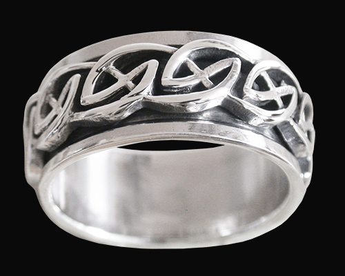9.3 mm. Keltisk spinner ring / stressring i Äkta silver.. - 2