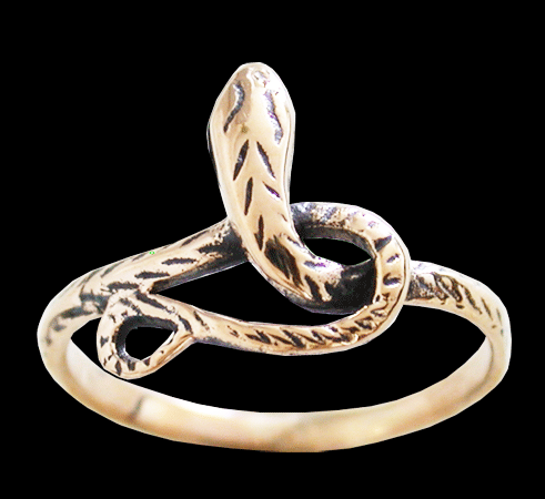 Liten nätt orm ring i brons. - 2