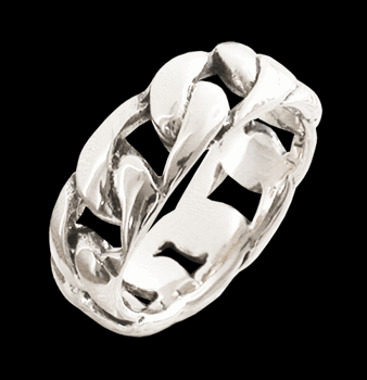 Pansarlänk ring i Äkta silver.