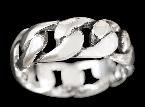 Pansarlänk ring i Äkta silver. - 2