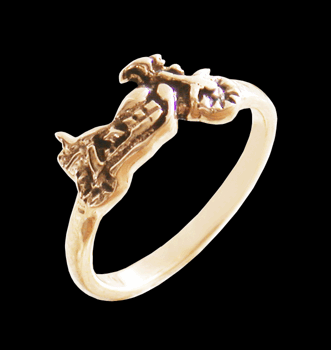 Liten hoj i brons.  Mc ring som passar vuxen som barn.
