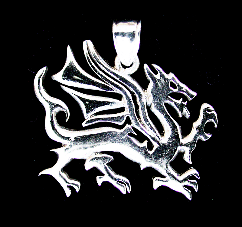 Welsh dragon hänge i Äkta silver.
