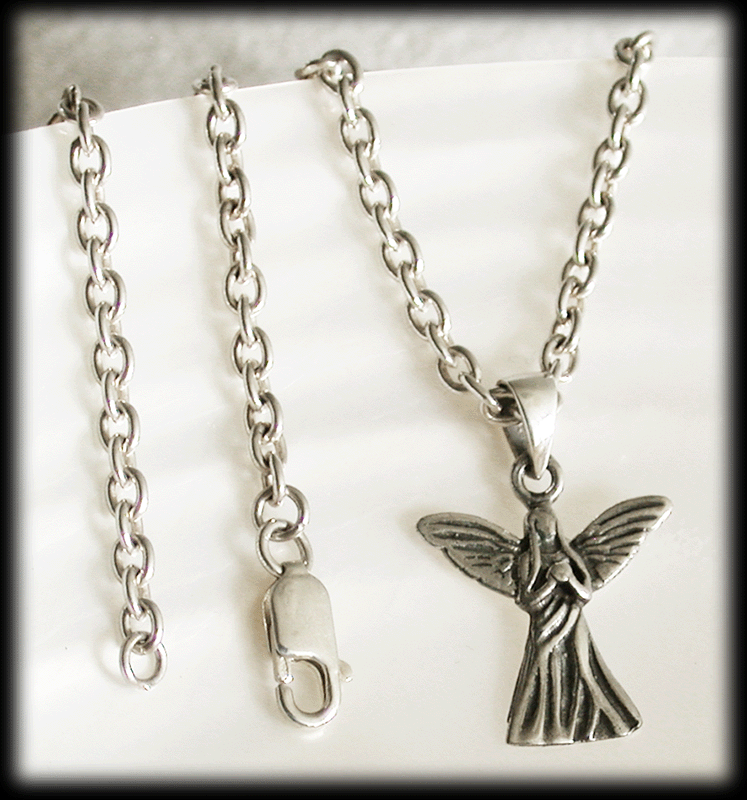 Ängla smycke - vacker skyddsängel i silver. - 3