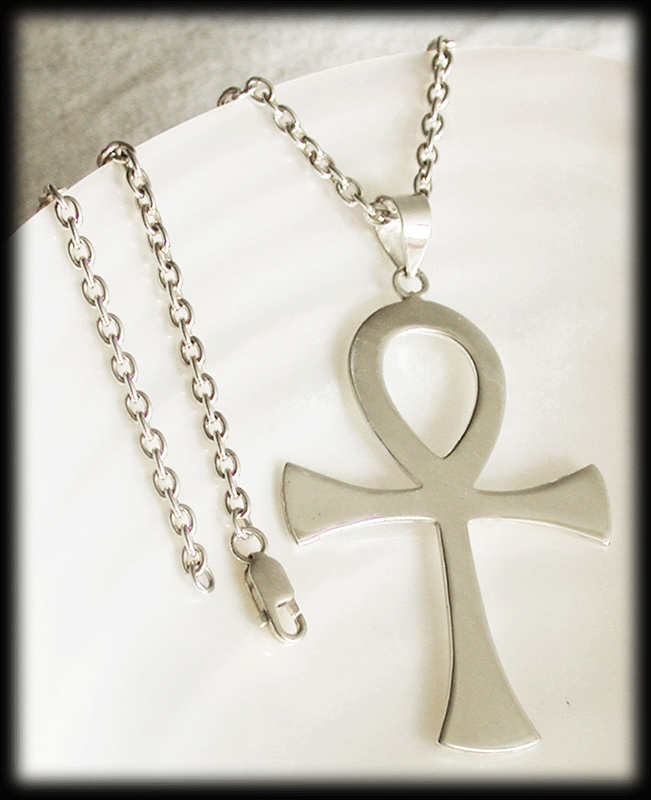 Stort Ankh halsband / Ankhkors hänge i Äkta silver. - 2