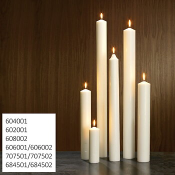Altarljus 60x400 mm med borrat hål 10x40mm