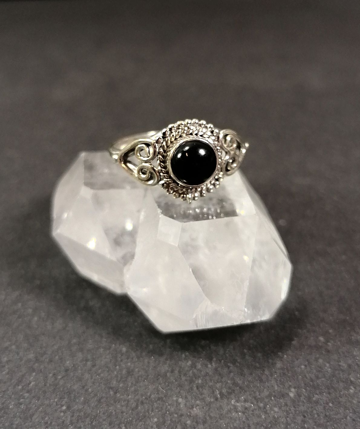Silverring med hjärtan och Cabochon i olika stenar - 5