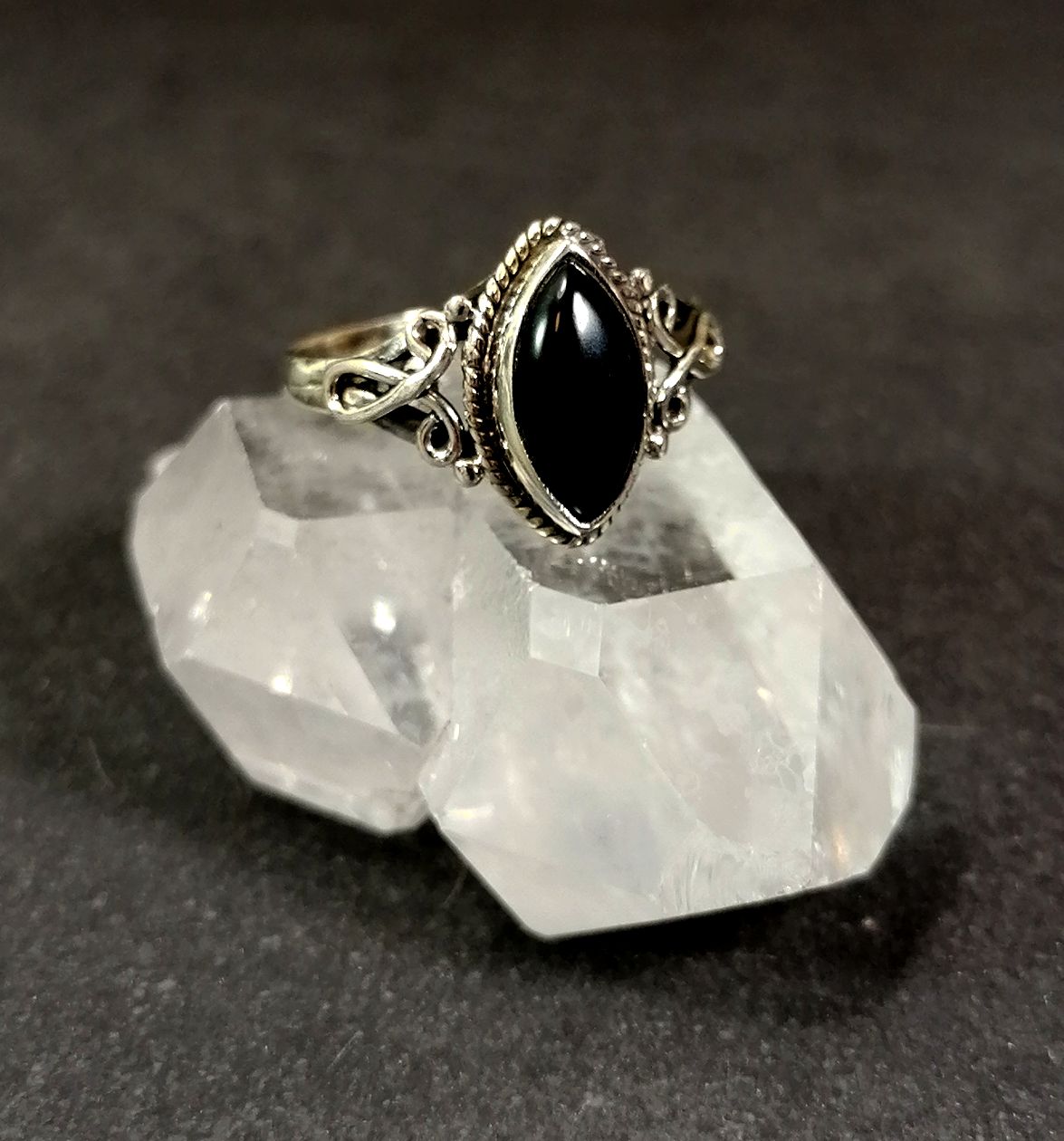 Silverring med mandelformad Cabochon i olika stenar - 5