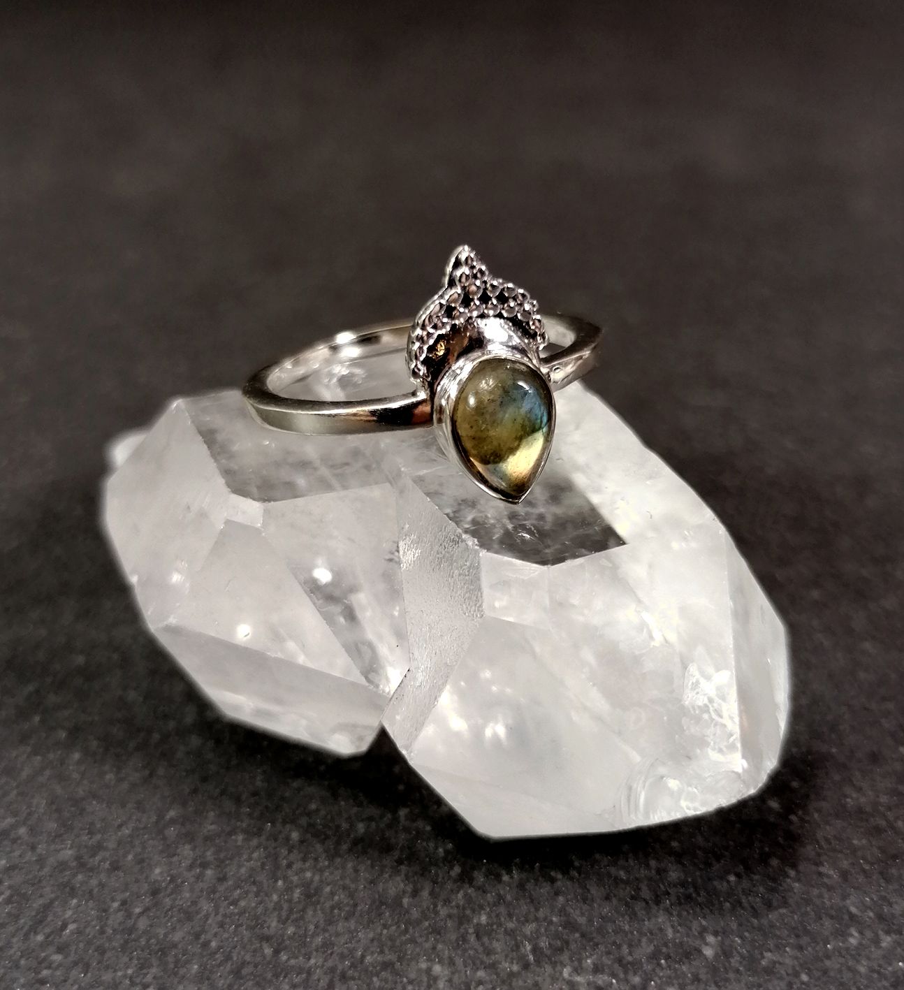 Silverring med Cabochon i olika stenar - 6
