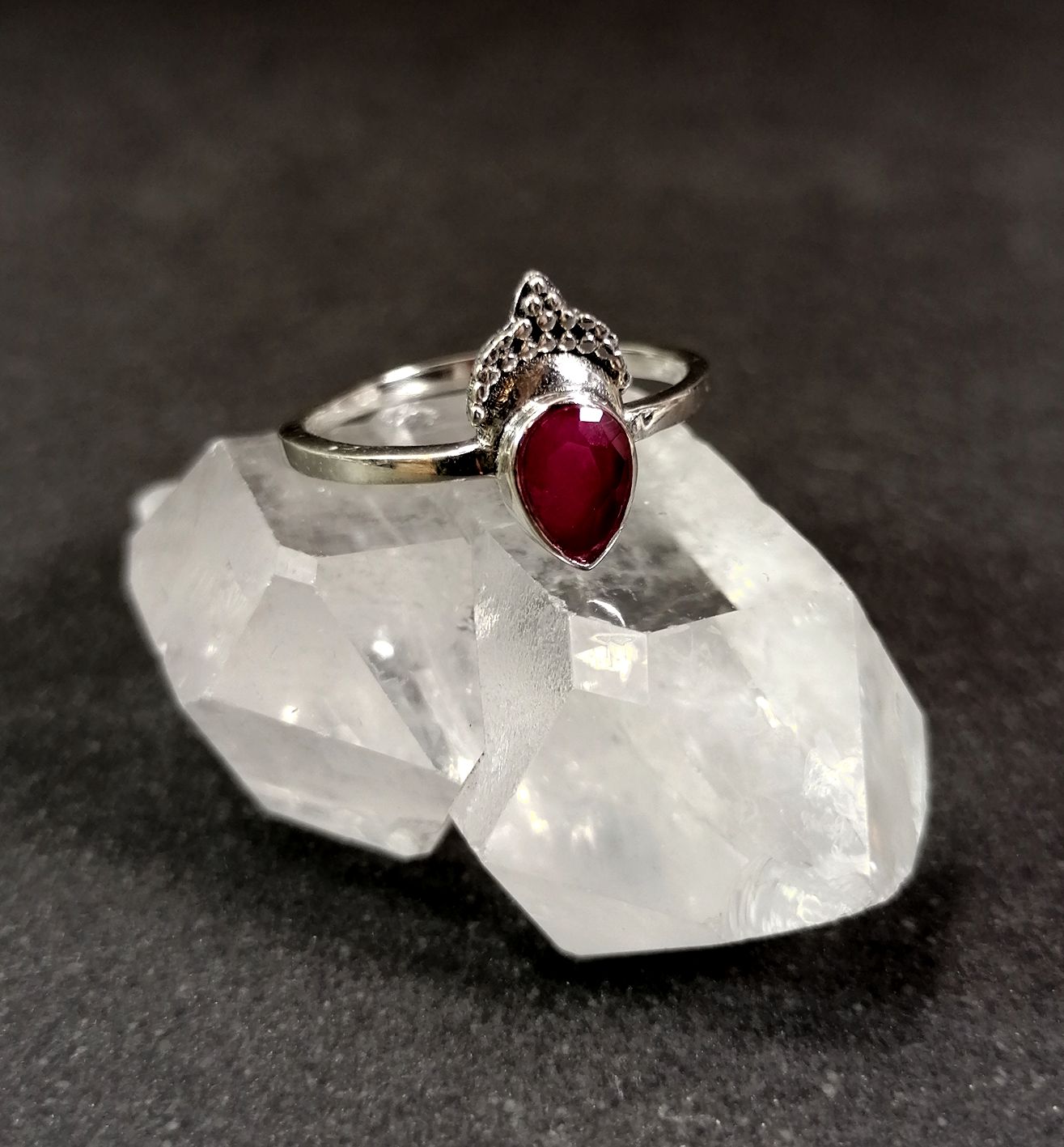 Silverring med Cabochon i olika stenar - 9