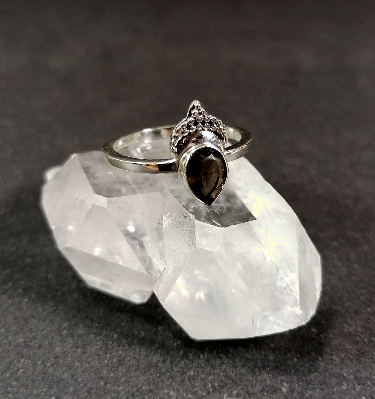 Silverring med Cabochon i olika stenar - 10