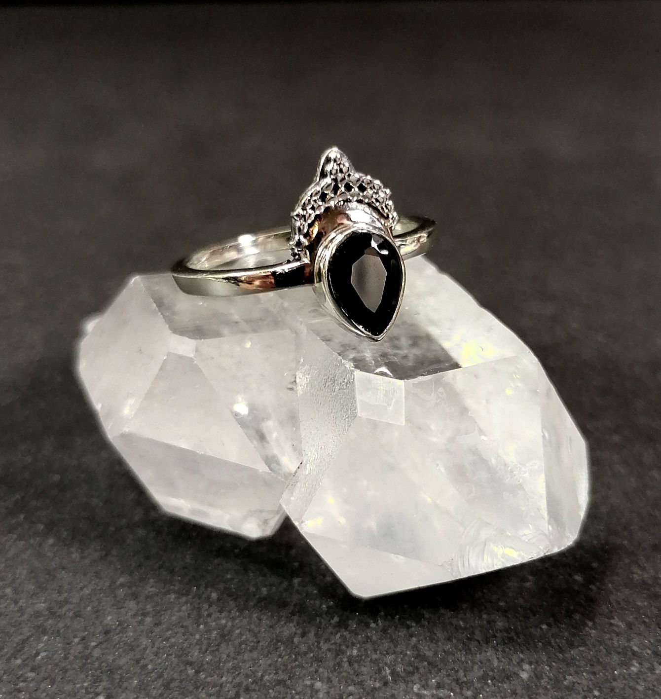 Silverring med Cabochon i olika stenar - 5