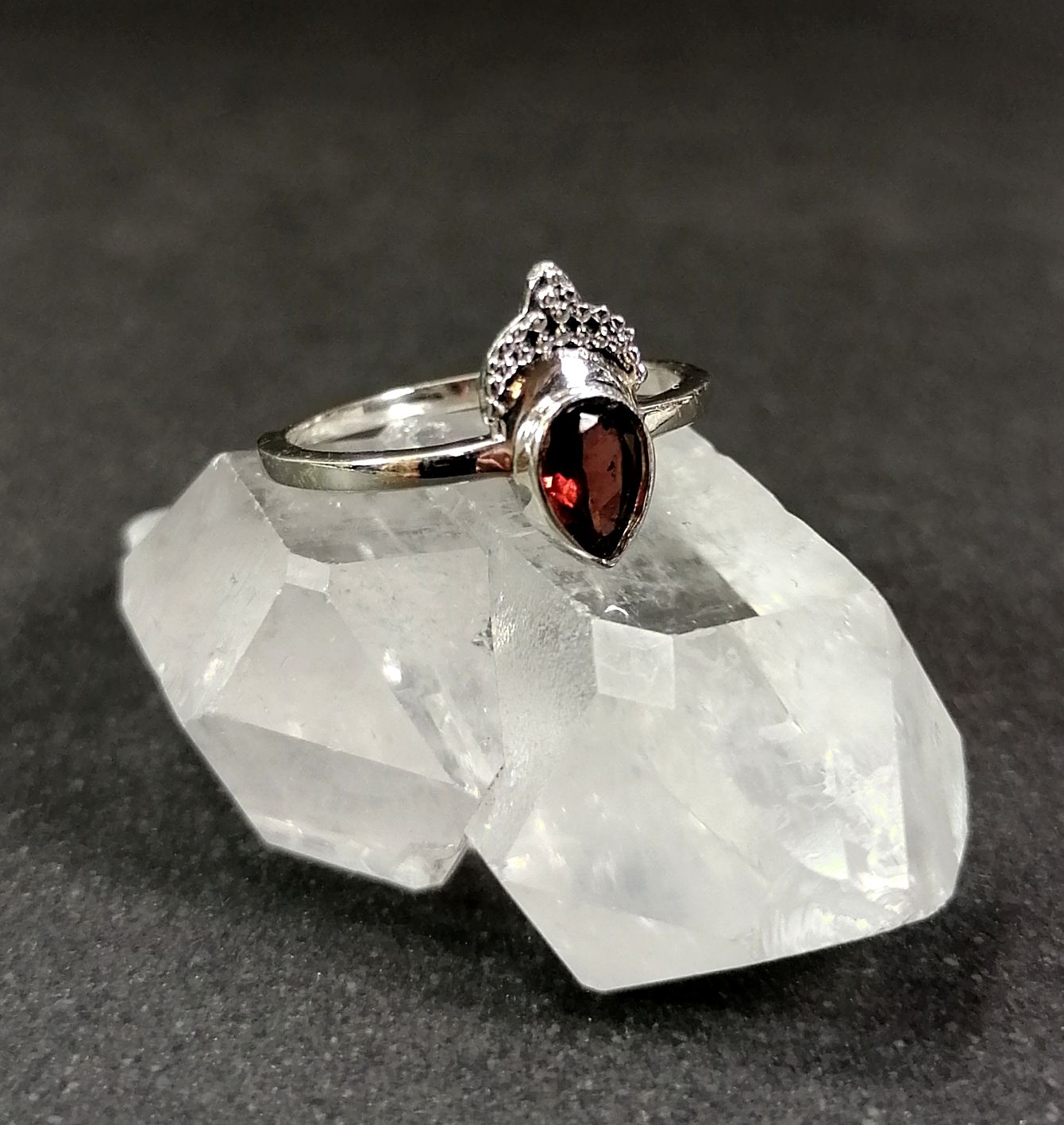 Silverring med Cabochon i olika stenar - 4