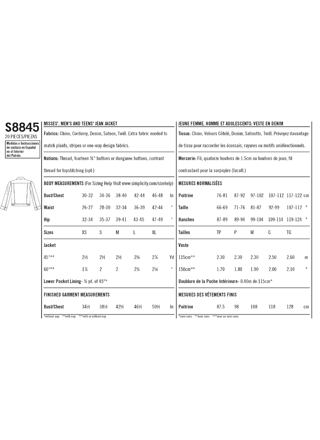 SIMPLICITY - S8845 - 2