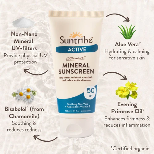 Suntribe Active Organic Mineral Sunscreen SPF 50 (100 ml) - 3