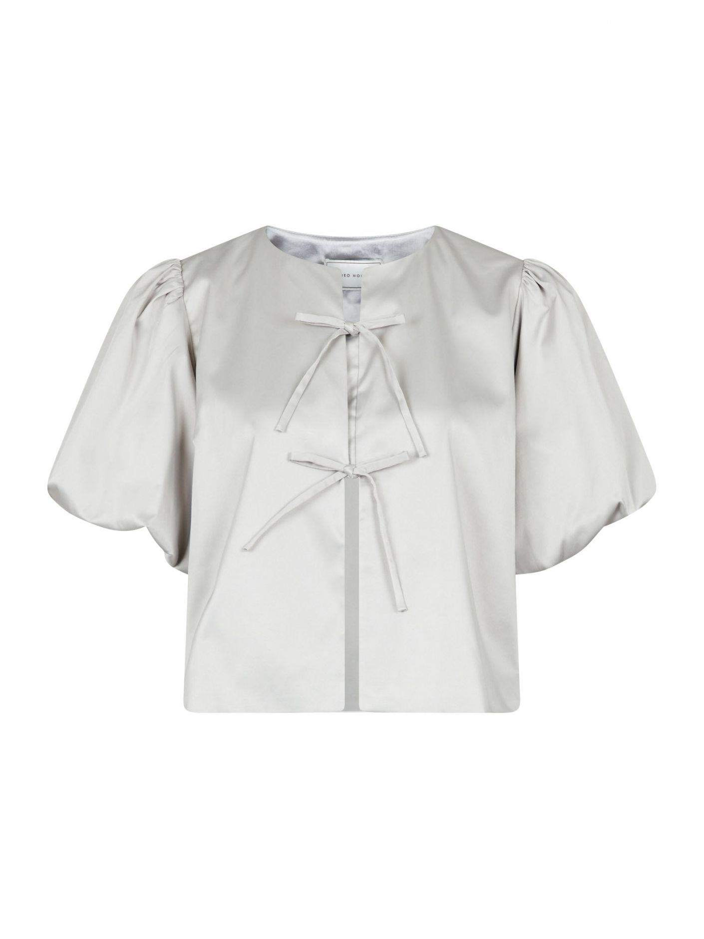 Neo Noir  - Aska Dull Satin Blouse Light grey - 4