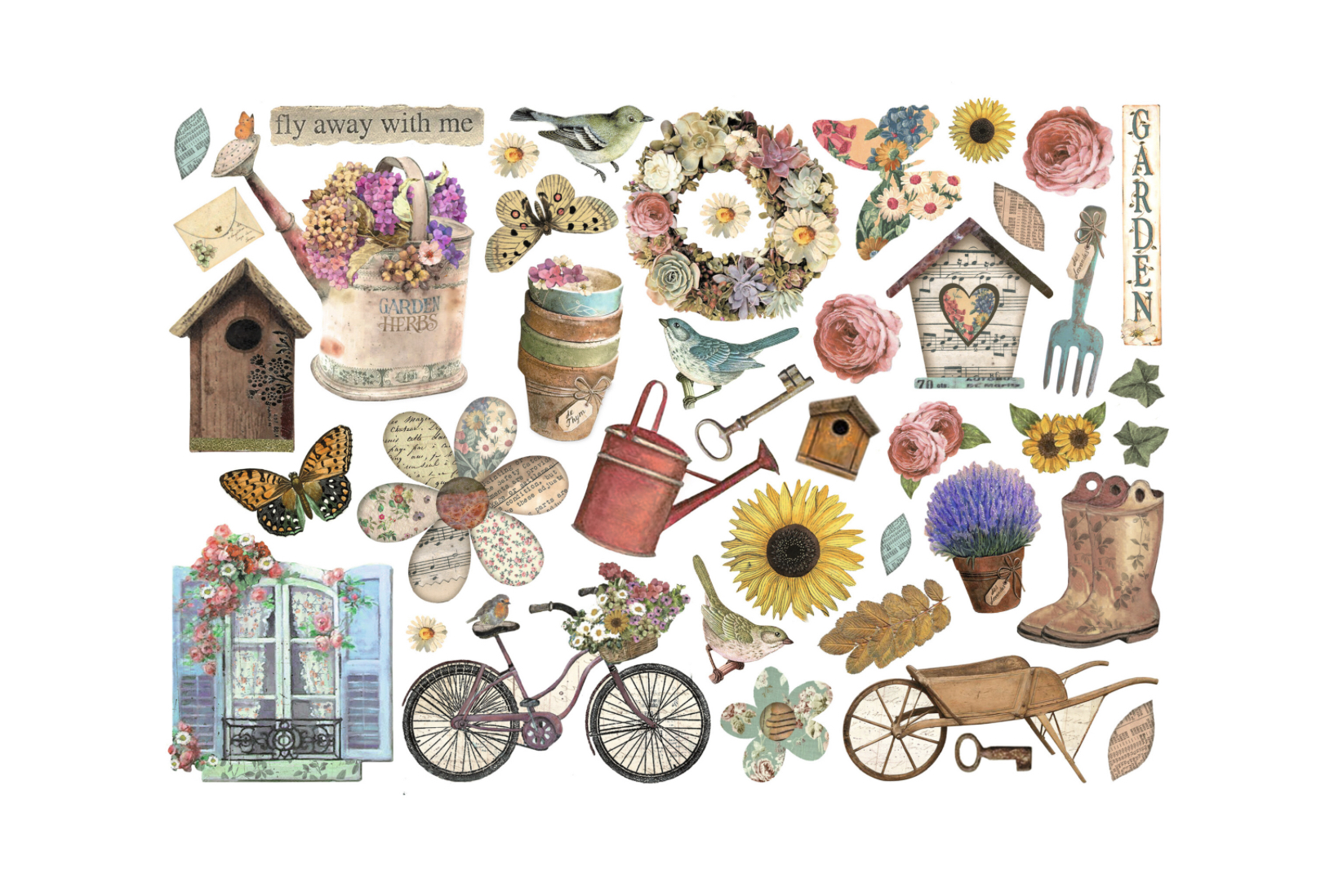 Stamperia Garden Adhesive Cut-outs Ephemera  - 3