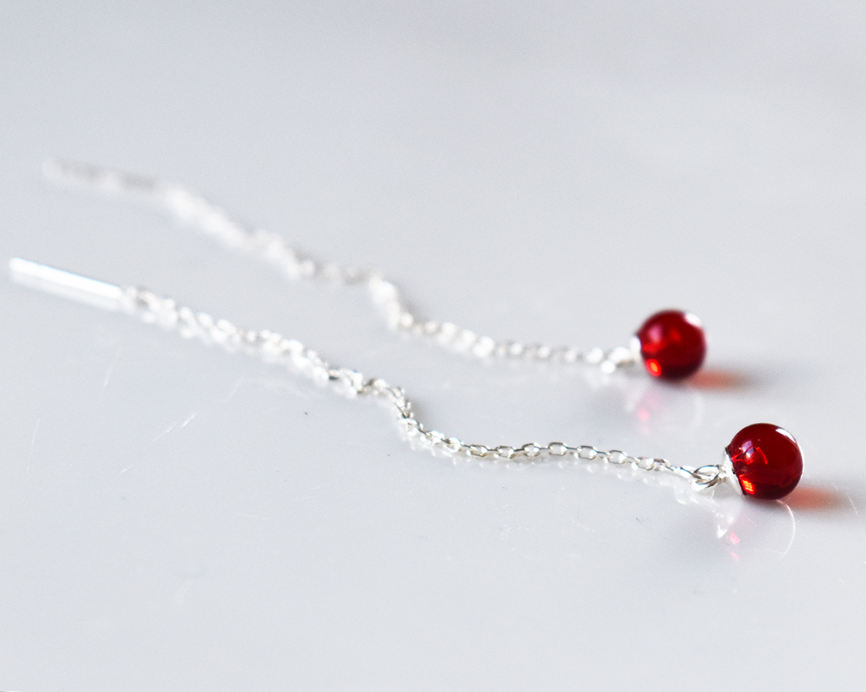 SVALÖ LINGON BERRY - red earrings chain - 2