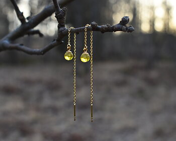 SVALÖ HONEY - yellow earrings chain gold plated